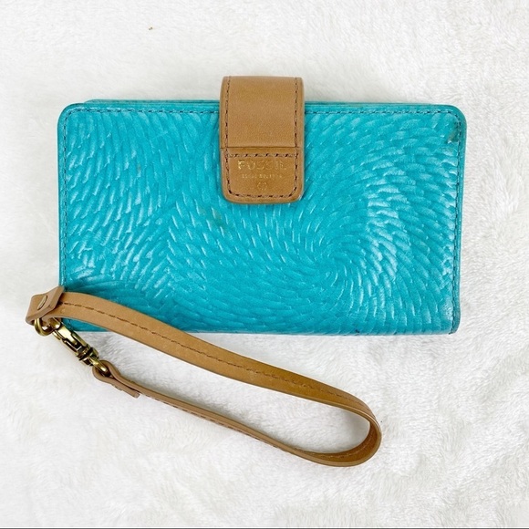 Fossil leather small wristlet - Picture 1 of 8